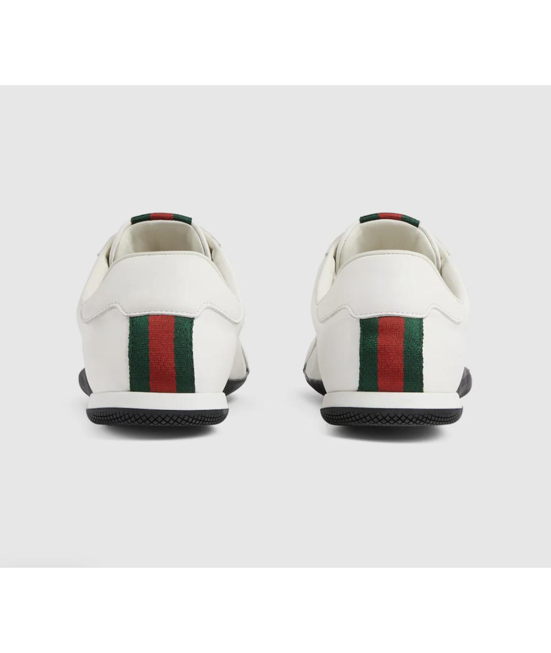 GUCCI Белые кожаные низкие кроссовки / кеды, фото 5