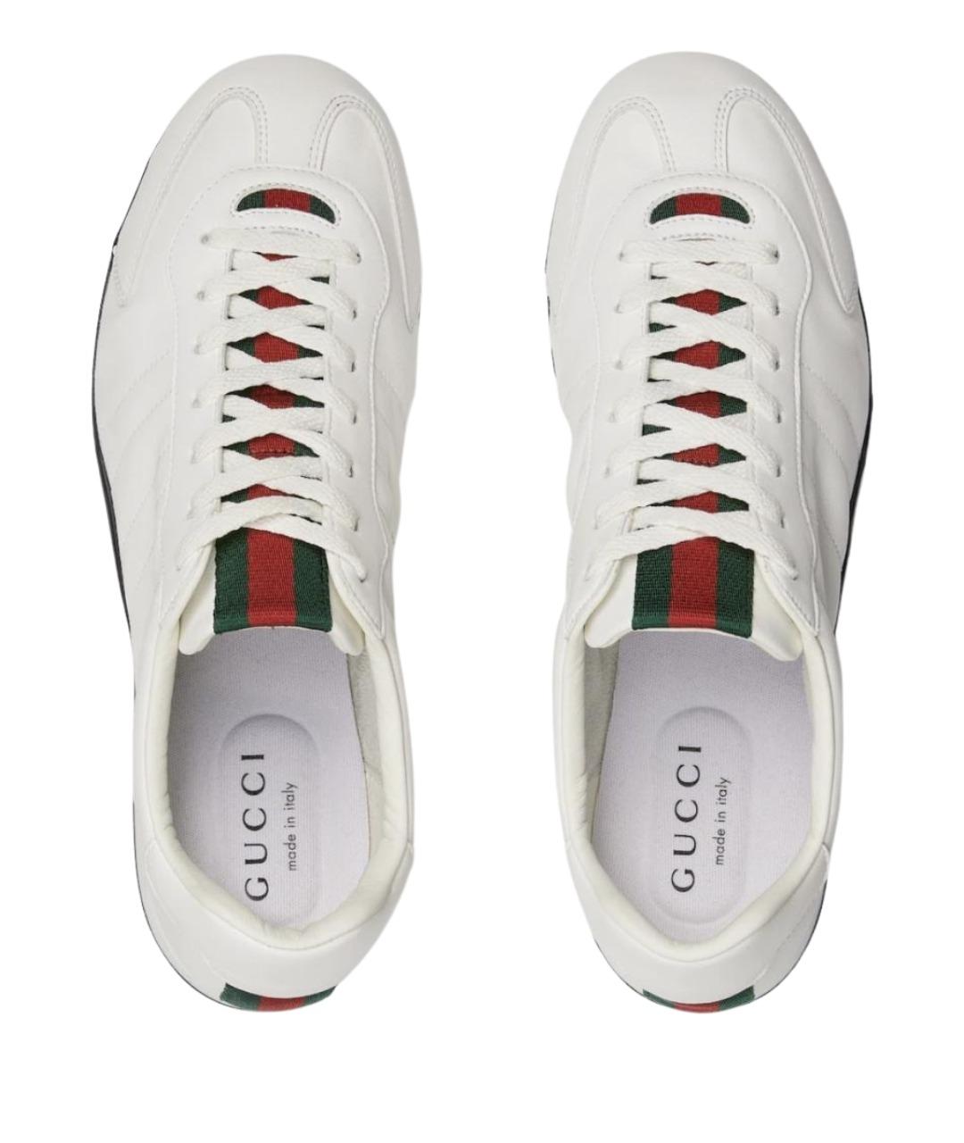 GUCCI Белые кожаные низкие кроссовки / кеды, фото 6