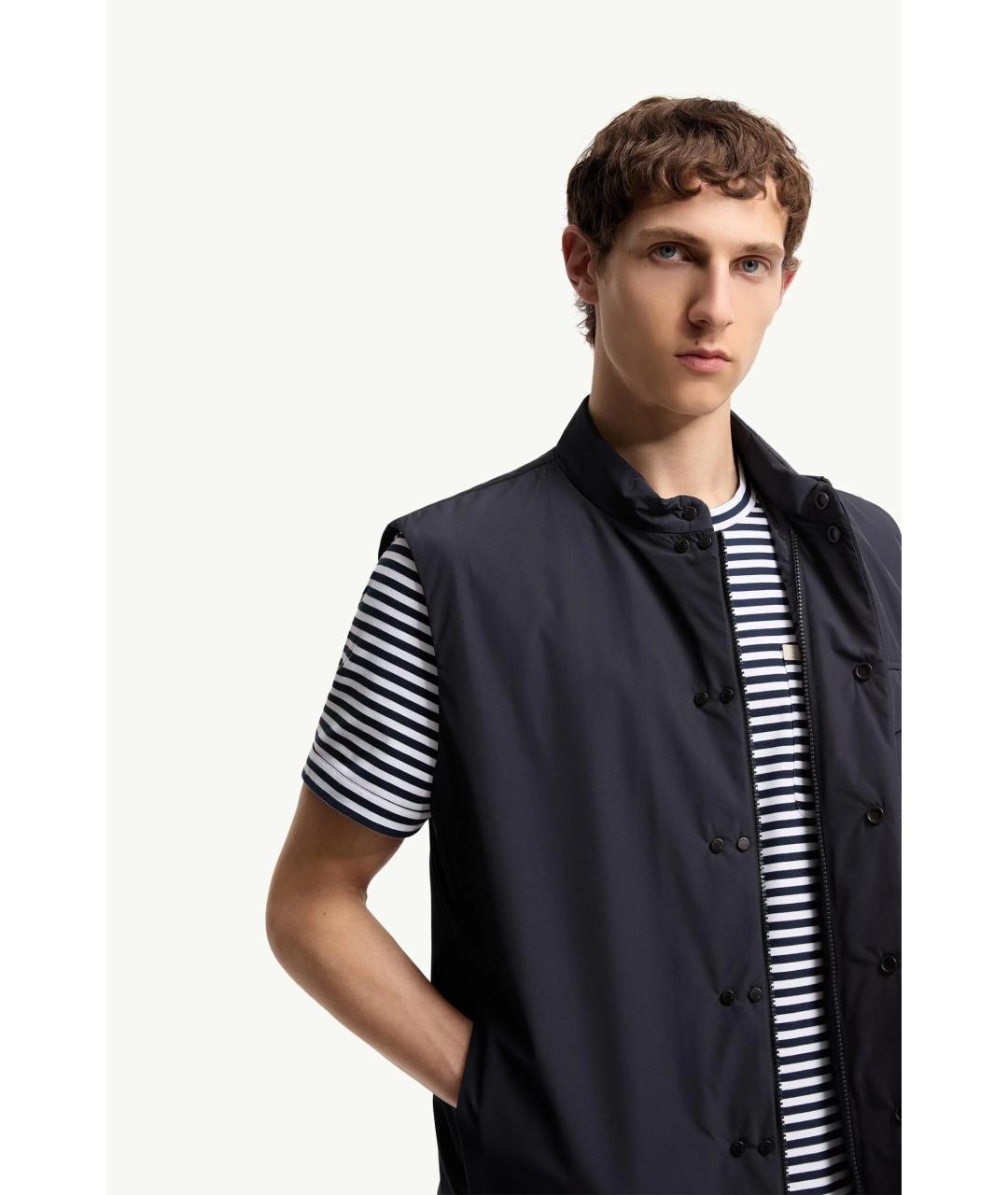 MONCLER Темно-синий жилет, фото 6