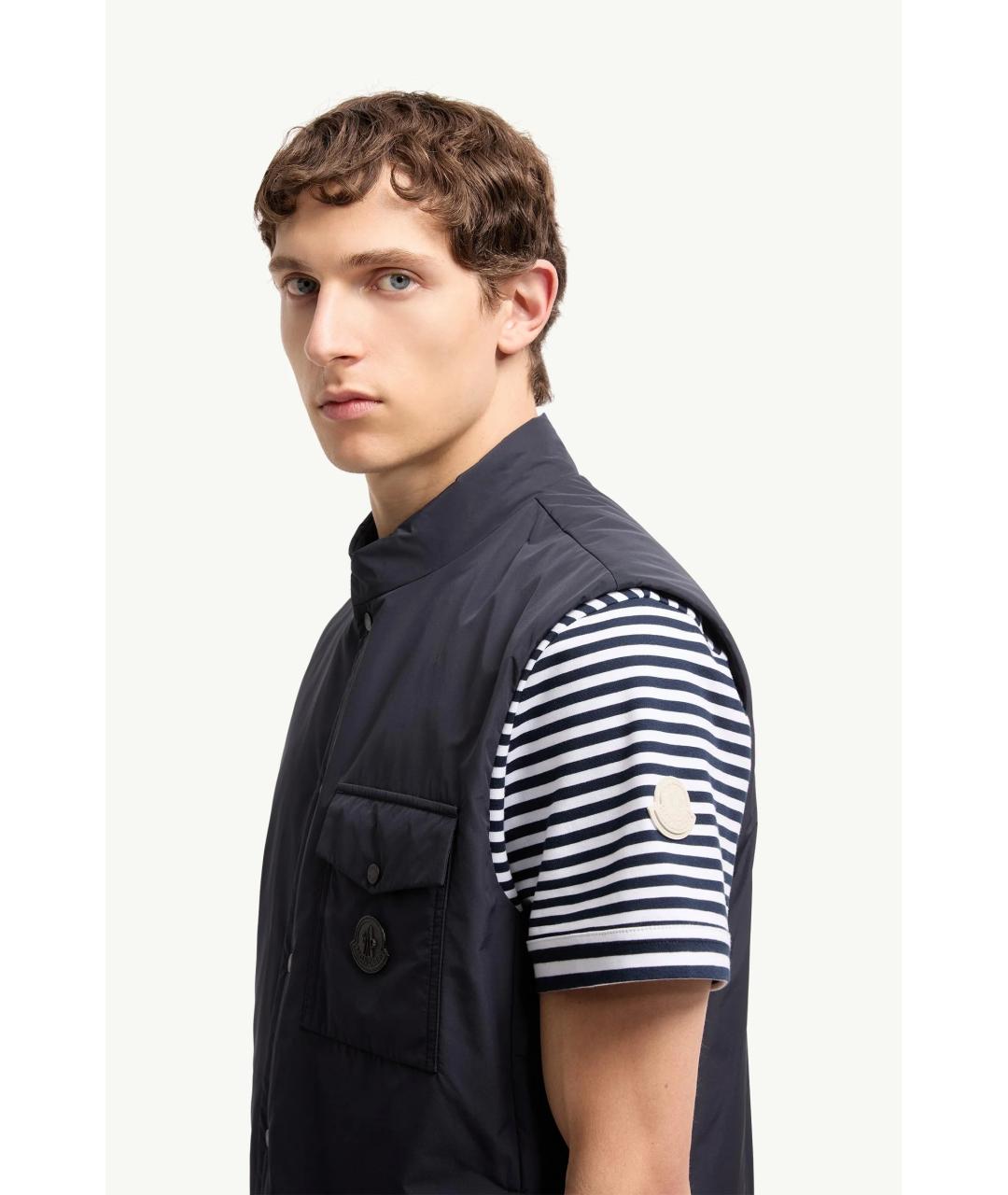 MONCLER Темно-синий жилет, фото 3