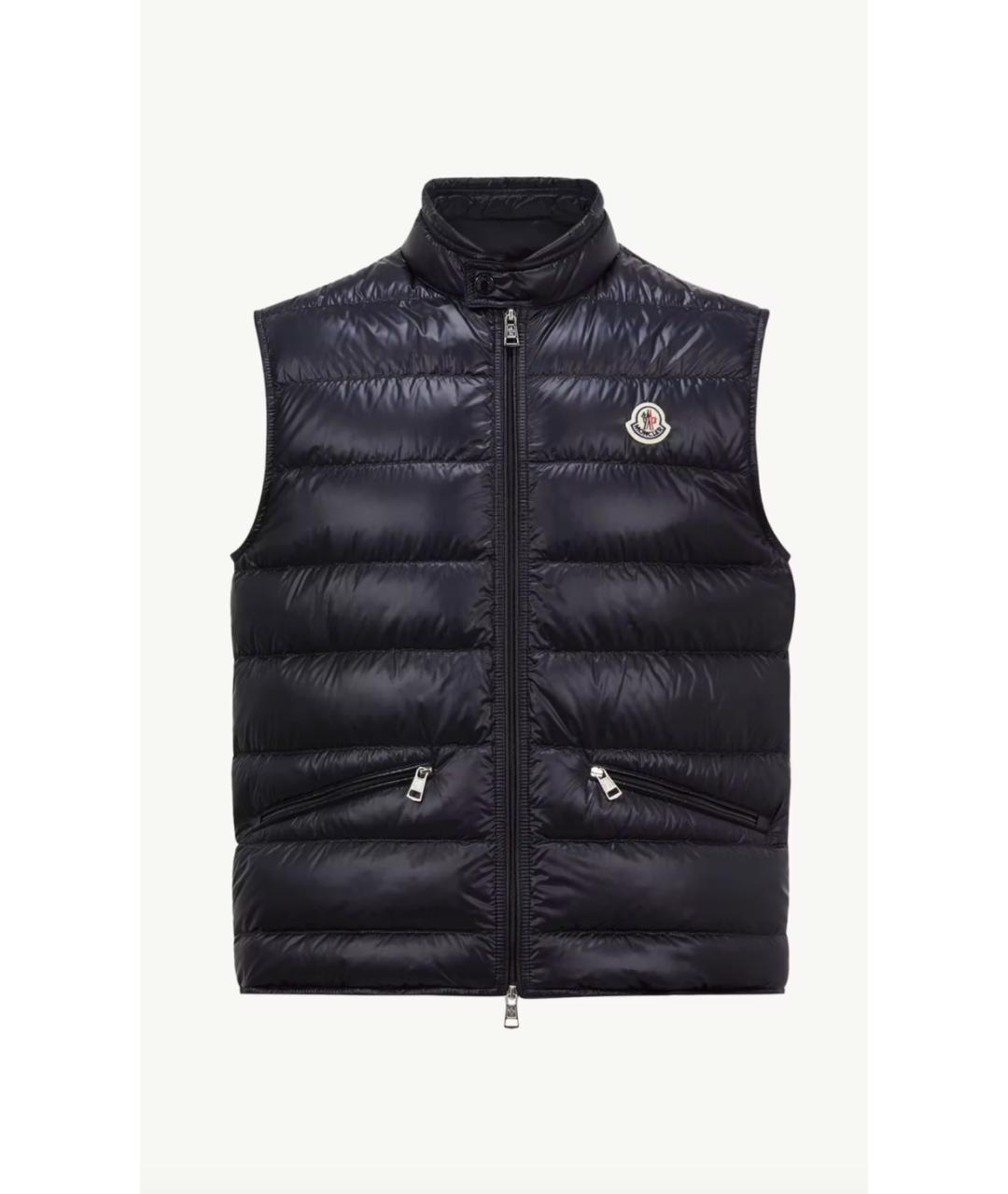 MONCLER Темно-синий полиамидовый жилет, фото 6