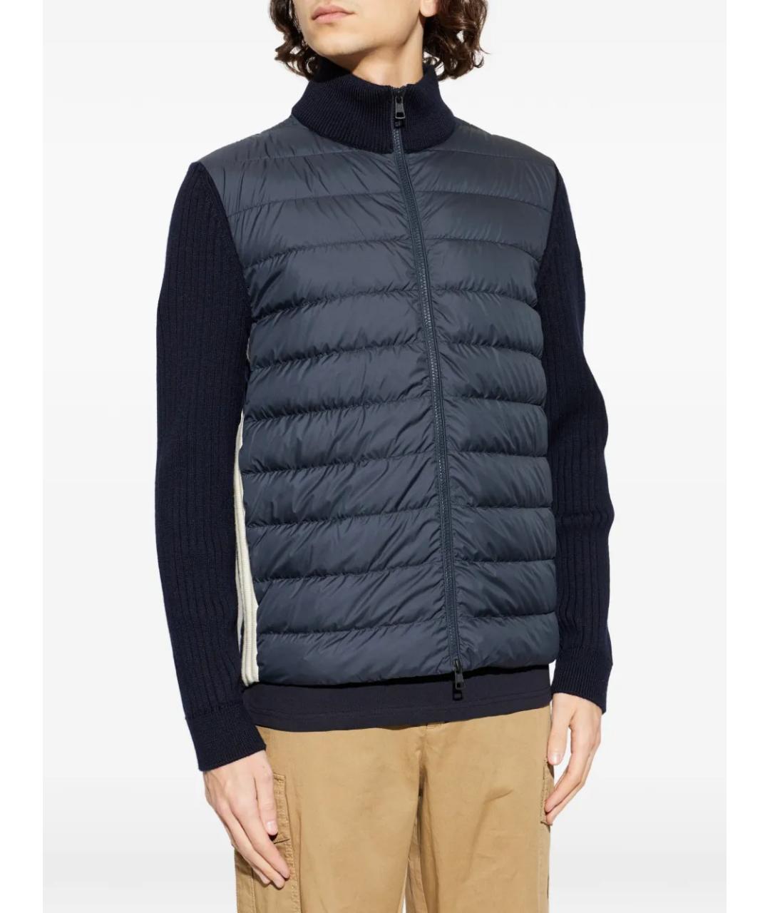 MONCLER Темно-синий шерстяной кардиган, фото 3