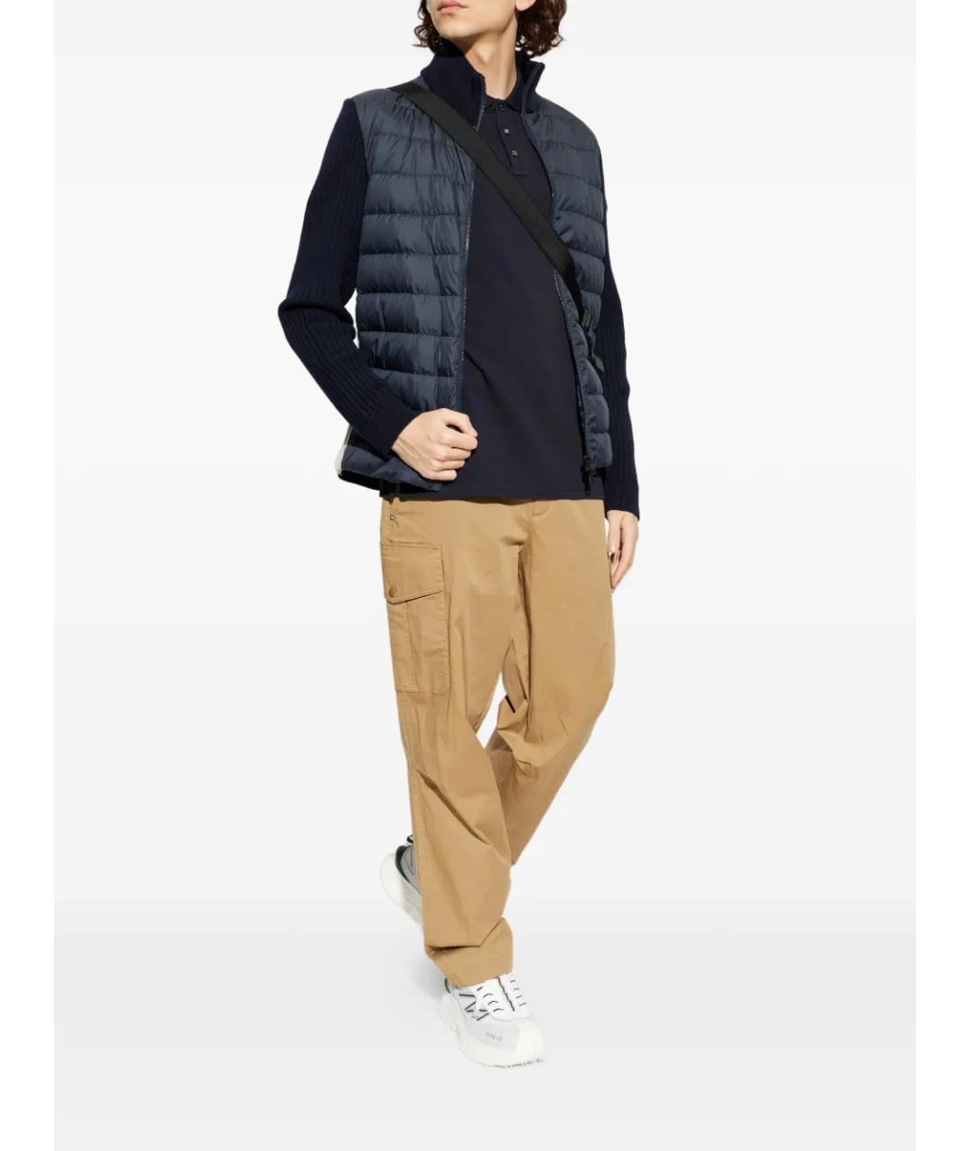 MONCLER Темно-синий шерстяной кардиган, фото 2