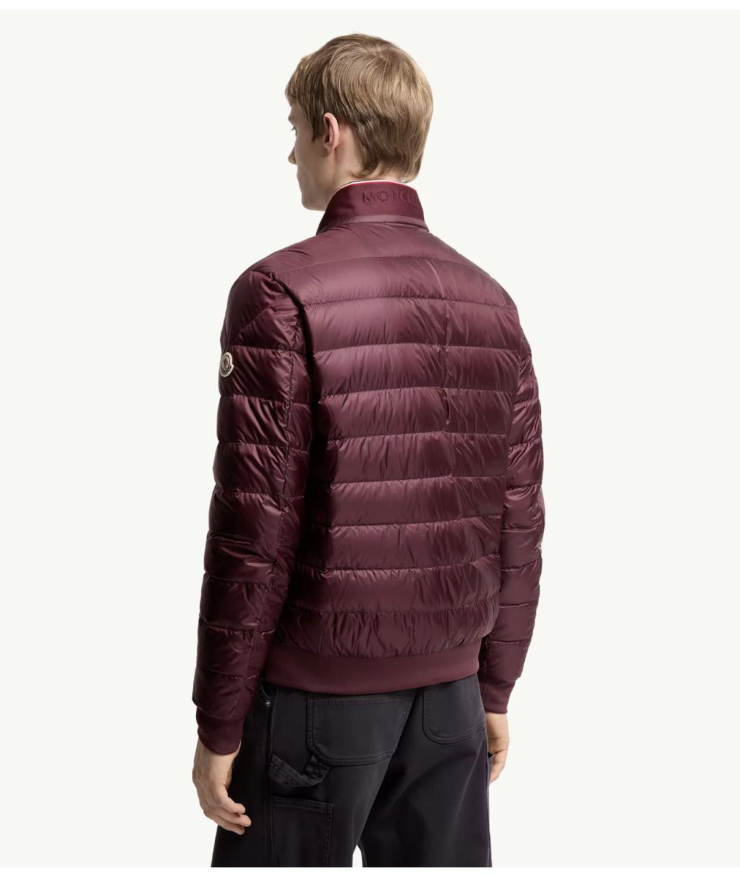MONCLER Бордовый полиамидовый пуховик, фото 5