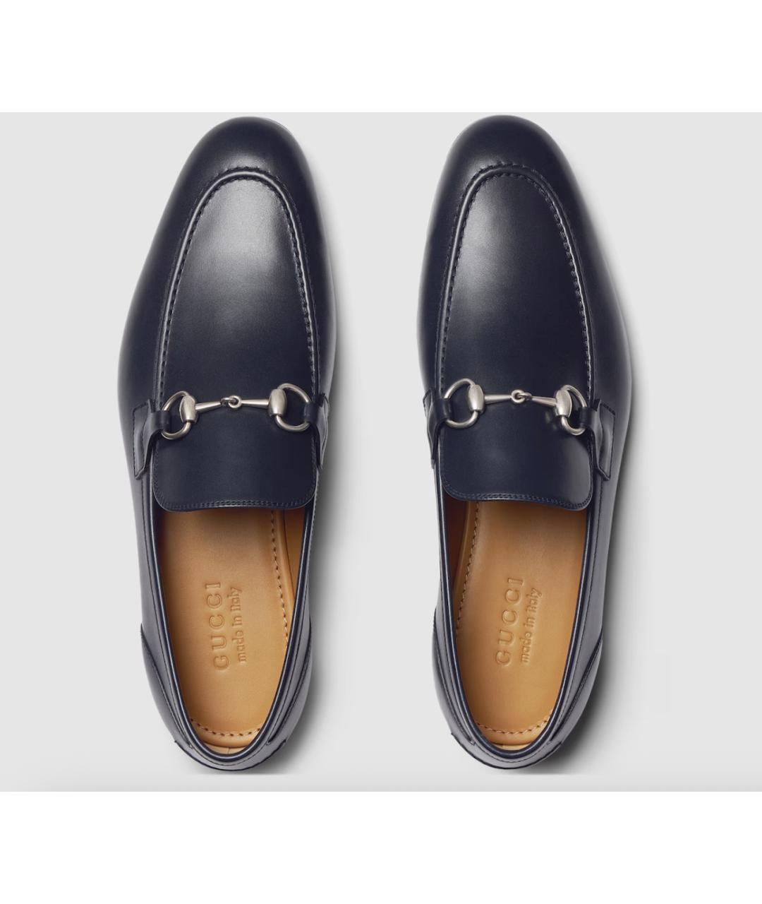 GUCCI Темно-синие кожаные лоферы, фото 6