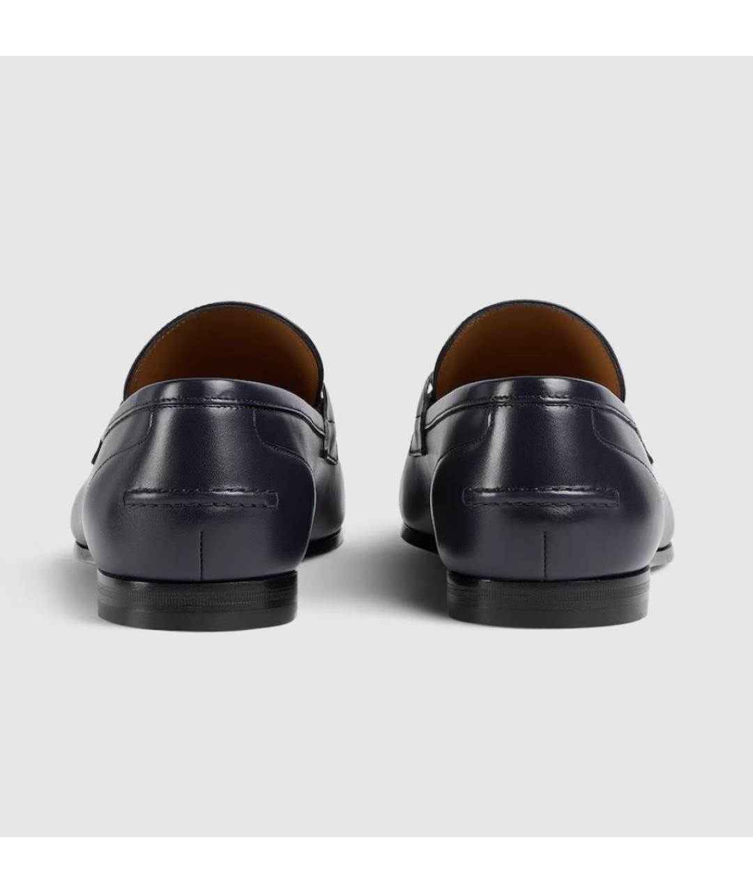 GUCCI Темно-синие кожаные лоферы, фото 4