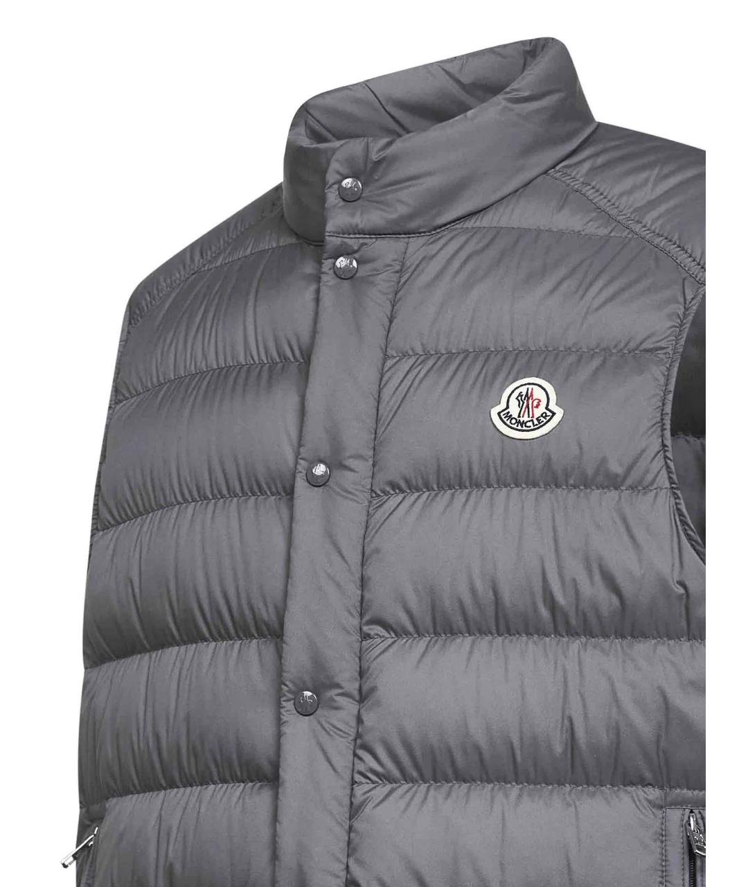 MONCLER Серый полиамидовый жилет, фото 3