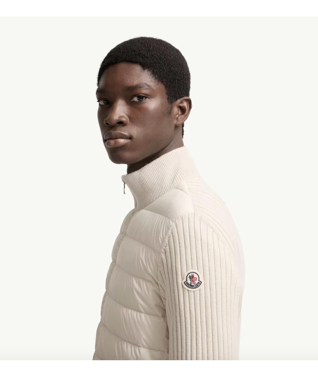 MONCLER Белый шерстяной кардиган, фото 2