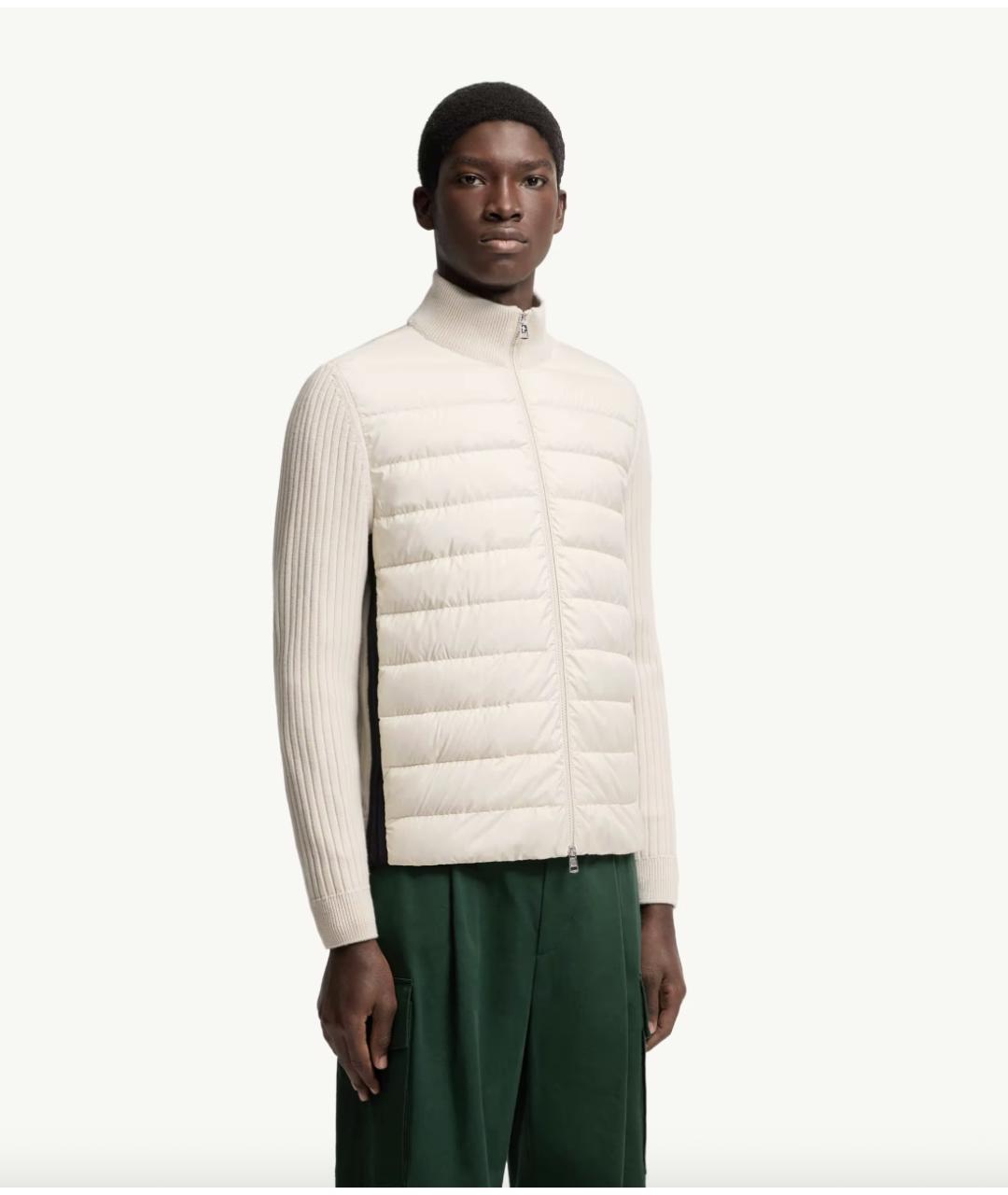 MONCLER Белый шерстяной кардиган, фото 3