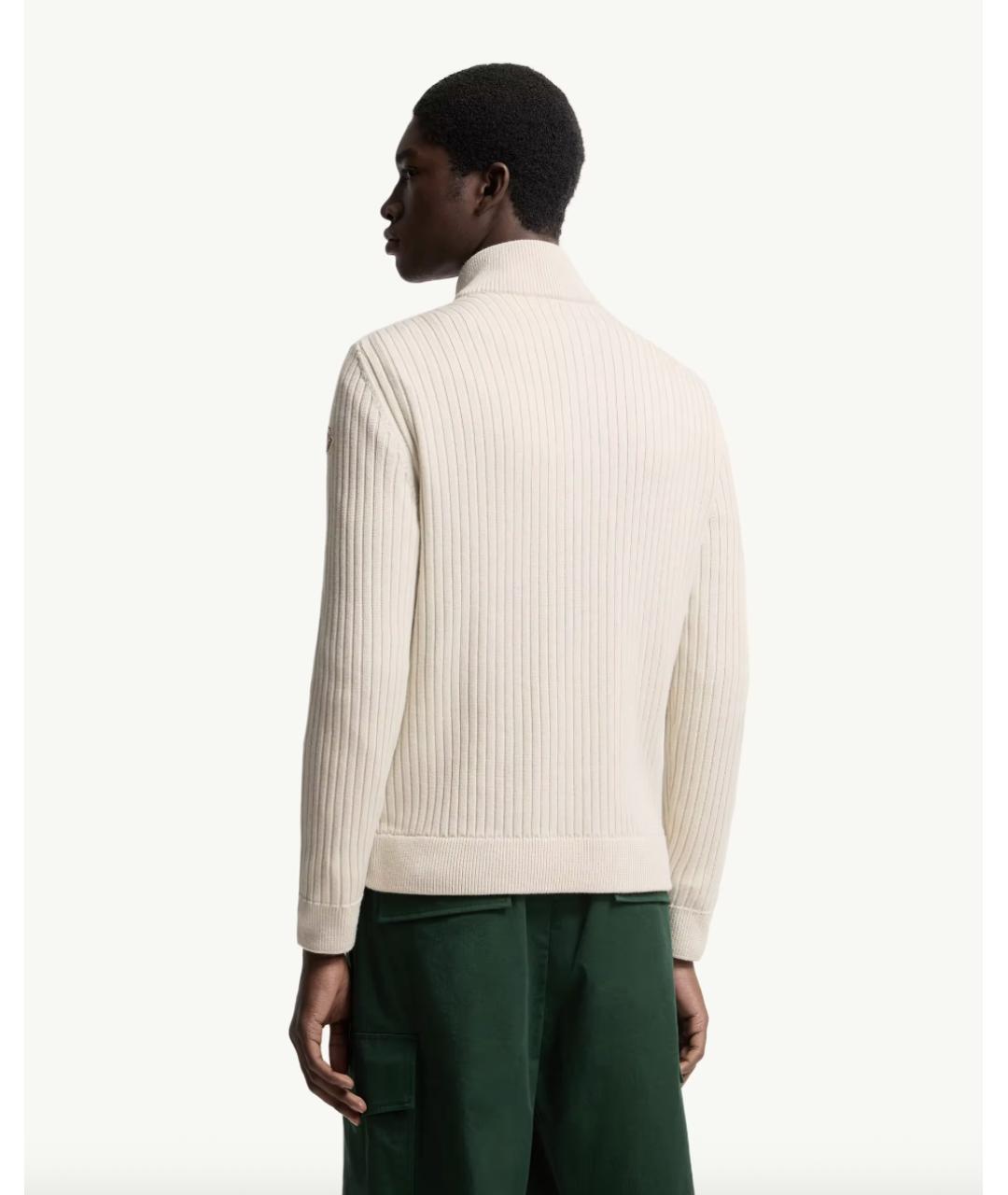 MONCLER Белый шерстяной кардиган, фото 4