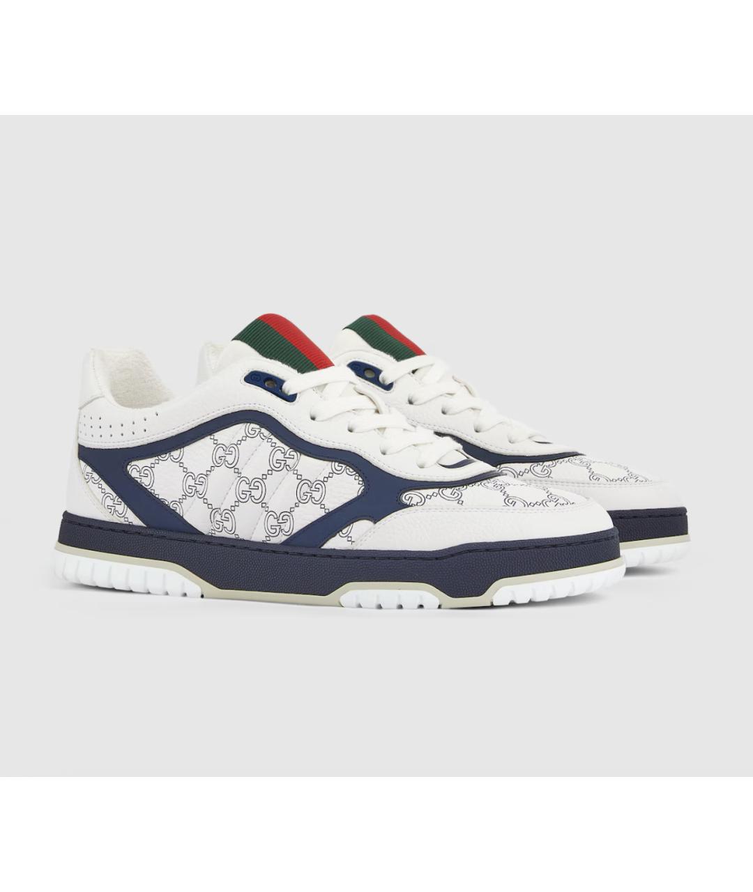 GUCCI Белые кожаные низкие кроссовки / кеды, фото 2