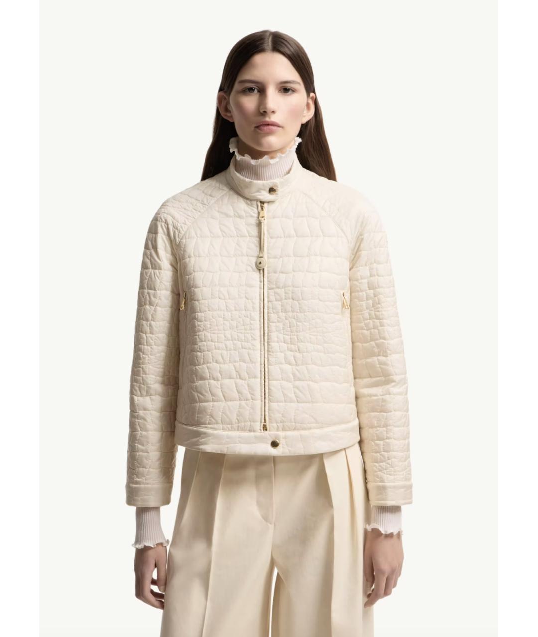 MONCLER Бежевая полиамидовая куртка, фото 4