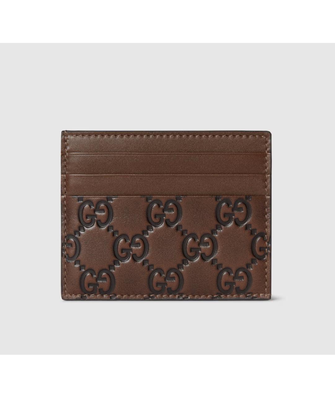 GUCCI Коричневый кожаный кардхолдер, фото 4