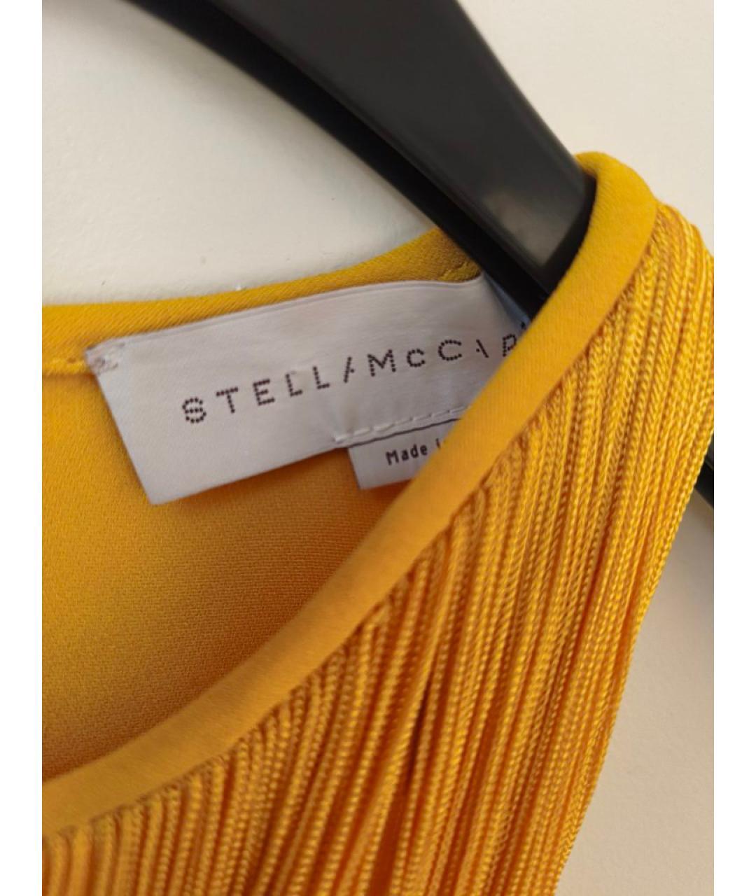 STELLA MCCARTNEY Желтое ацетатное коктейльное платье, фото 3