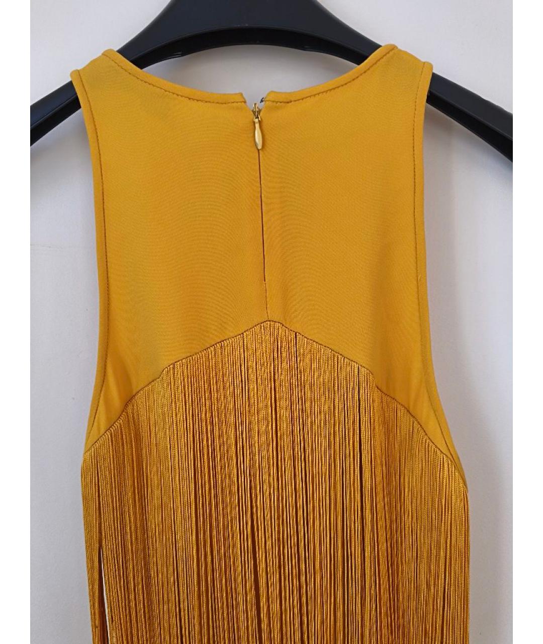 STELLA MCCARTNEY Желтое ацетатное коктейльное платье, фото 4