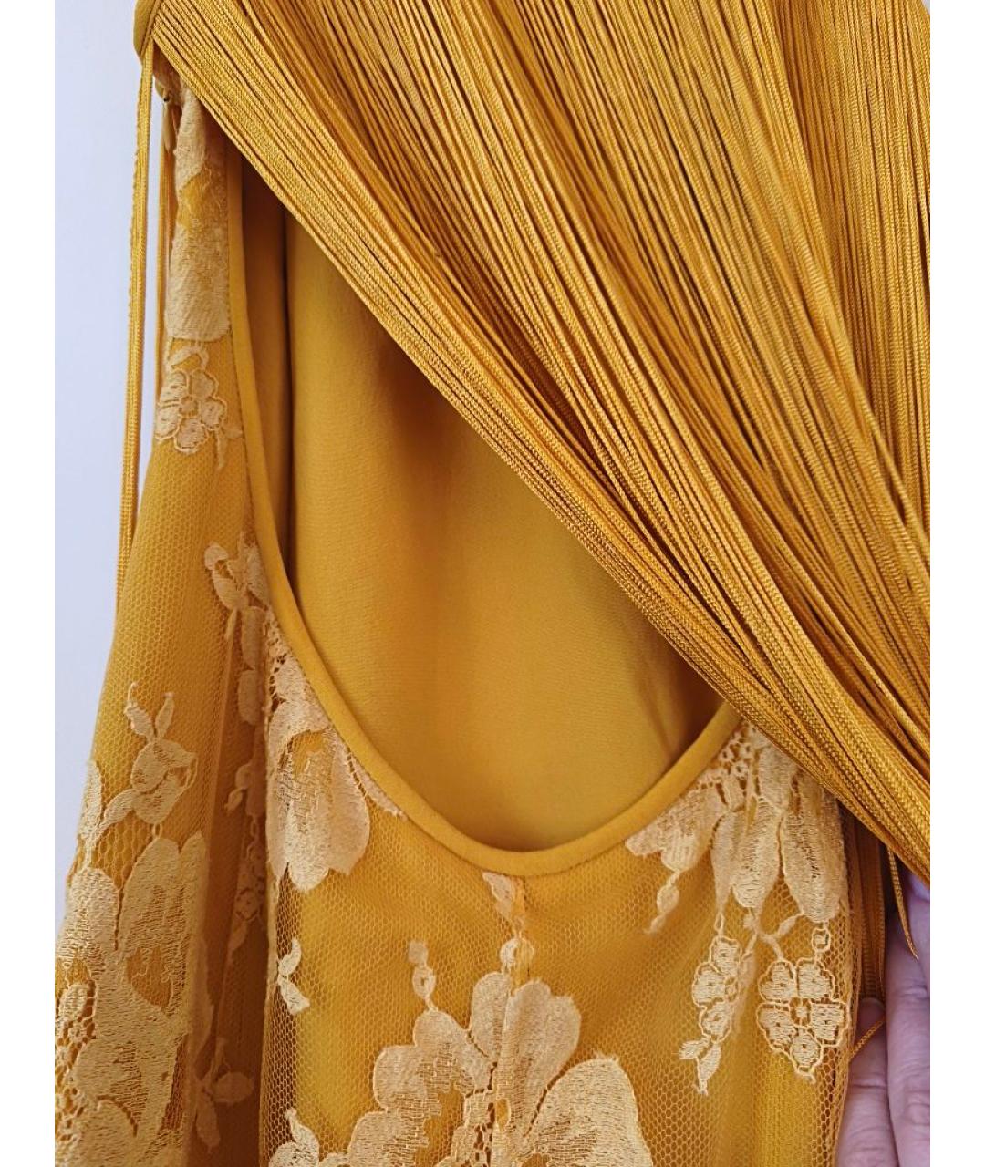 STELLA MCCARTNEY Желтое ацетатное коктейльное платье, фото 5