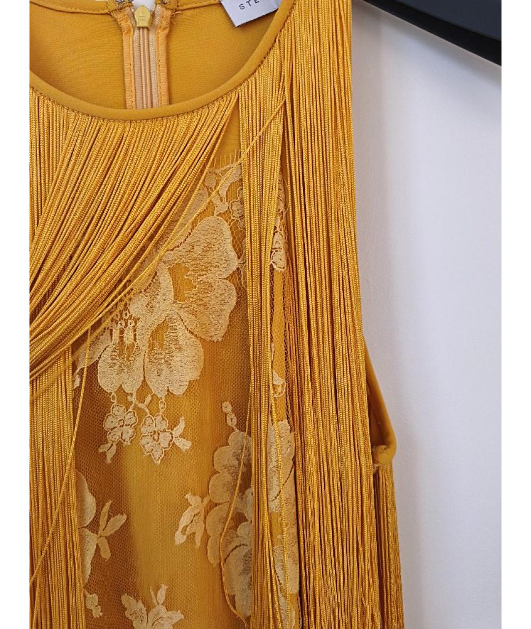 STELLA MCCARTNEY Желтое ацетатное коктейльное платье, фото 7