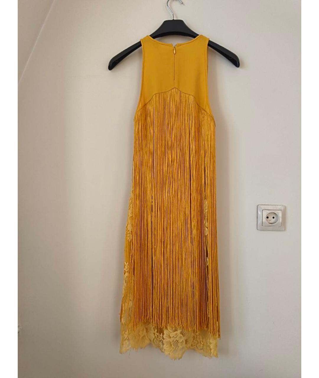 STELLA MCCARTNEY Желтое ацетатное коктейльное платье, фото 2