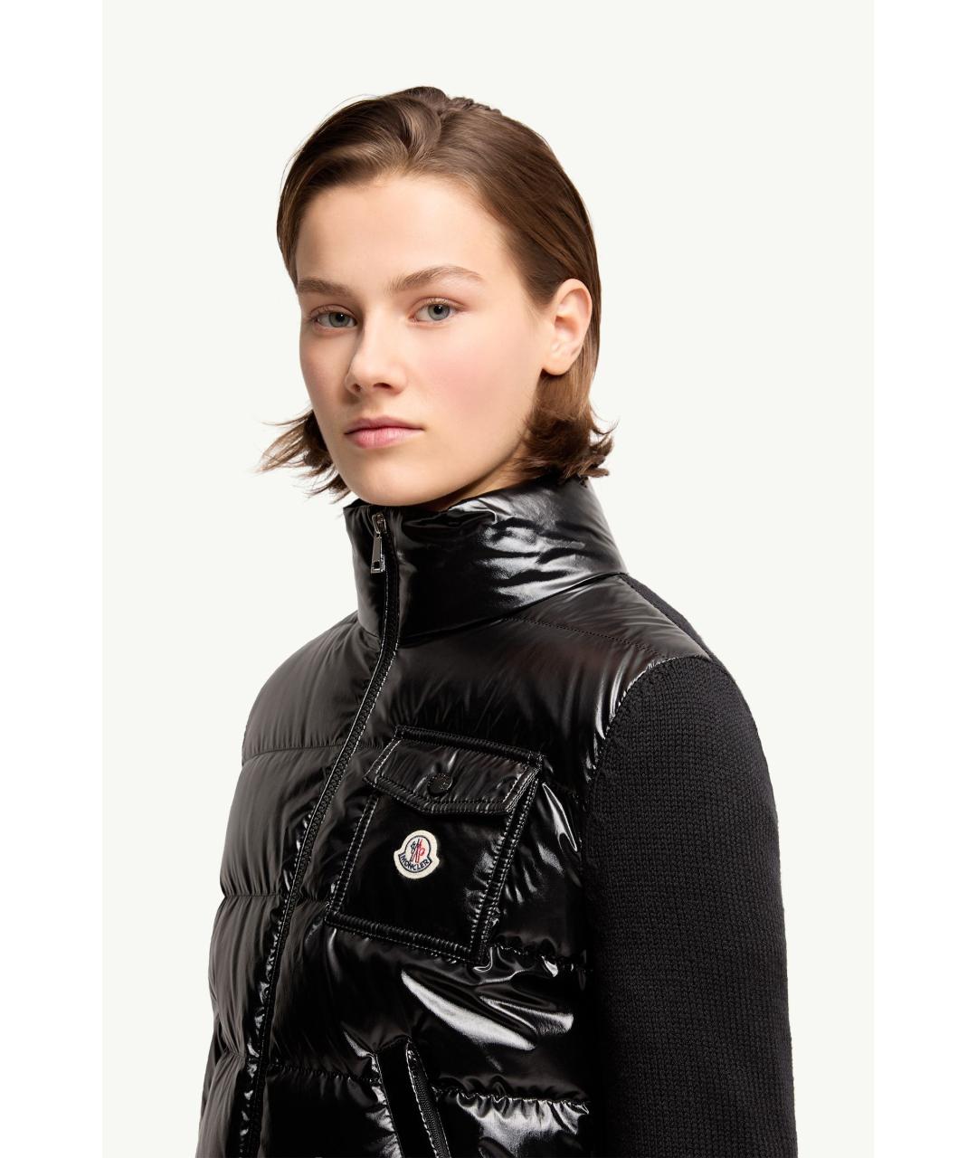 MONCLER Черный шерстяной кардиган, фото 2