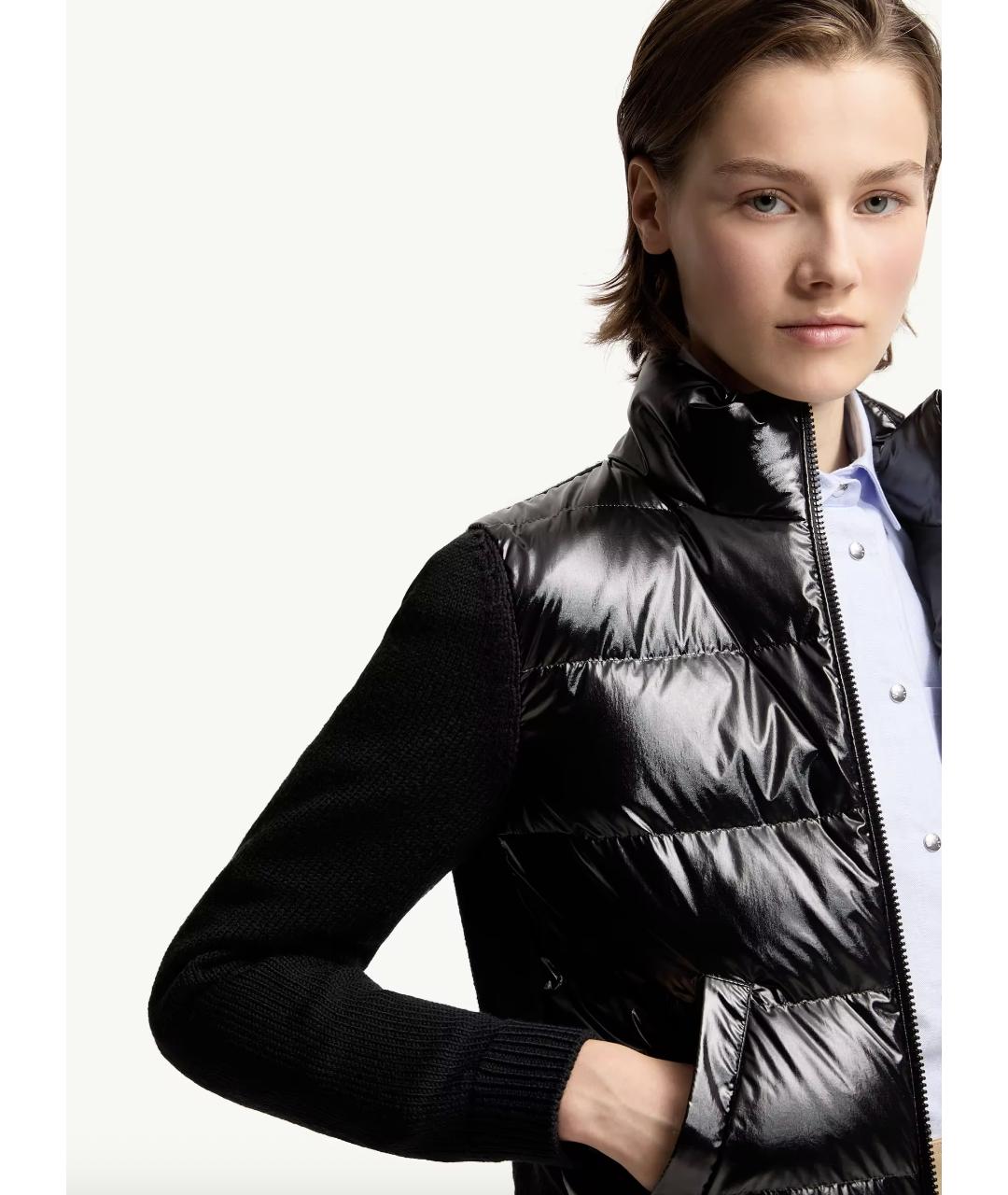 MONCLER Черный шерстяной кардиган, фото 6