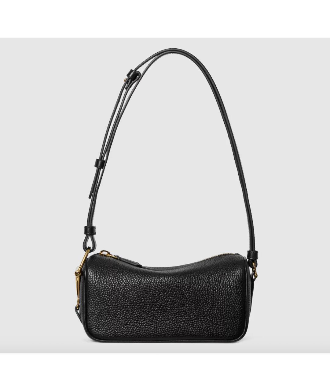 GUCCI Черная кожаная сумка через плечо, фото 7