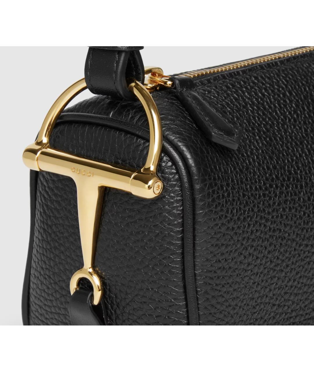 GUCCI Черная кожаная сумка через плечо, фото 4