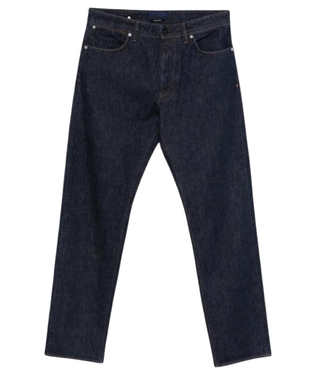 STONE ISLAND Темно-синие хлопковые прямые джинсы, фото 1