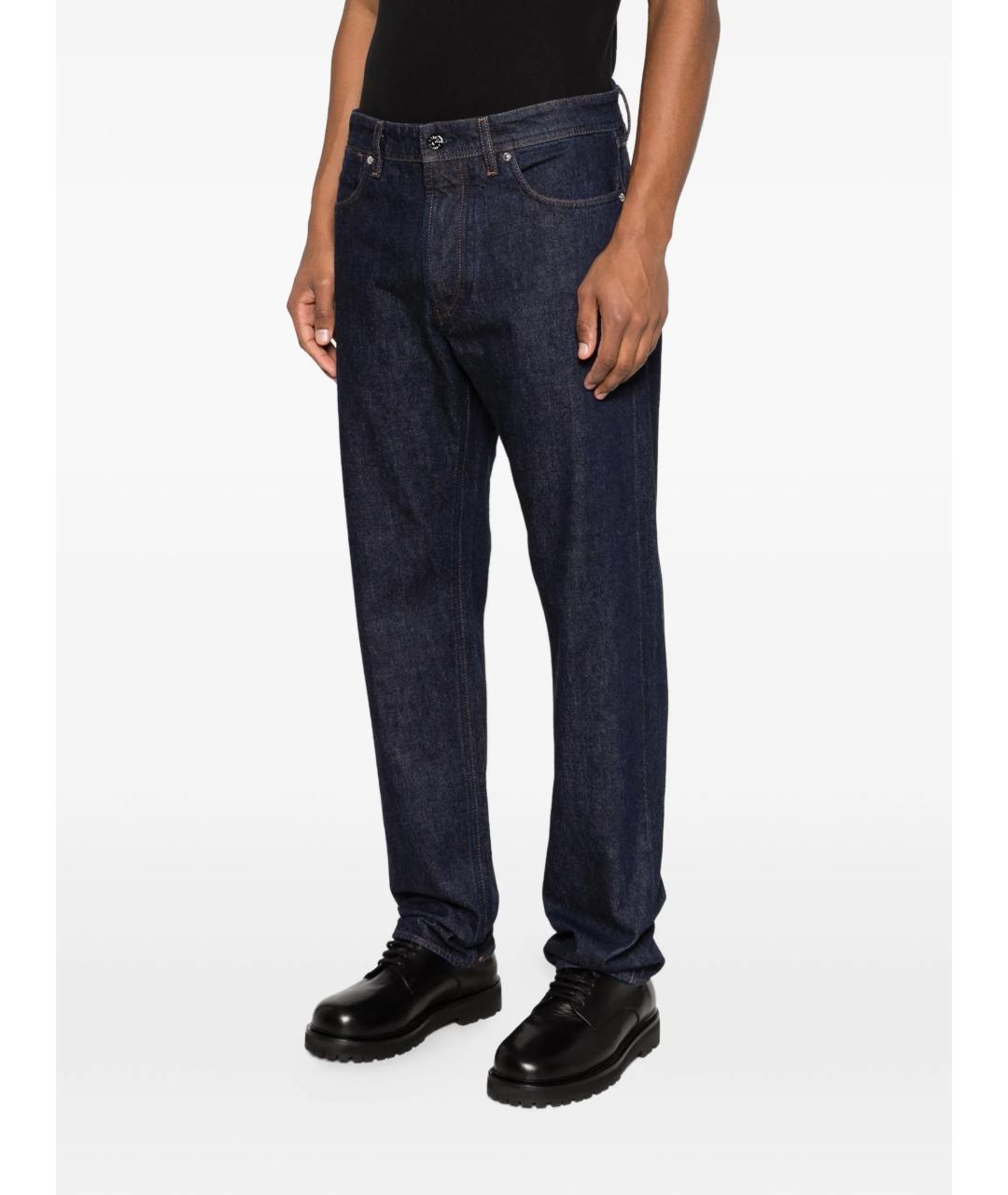 STONE ISLAND Темно-синие хлопковые прямые джинсы, фото 3