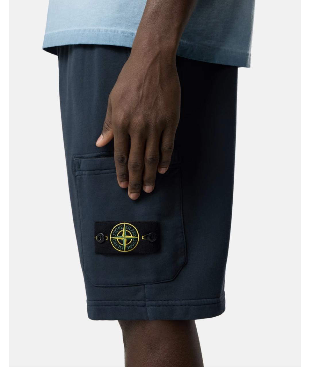 STONE ISLAND Синие хлопковые шорты, фото 2
