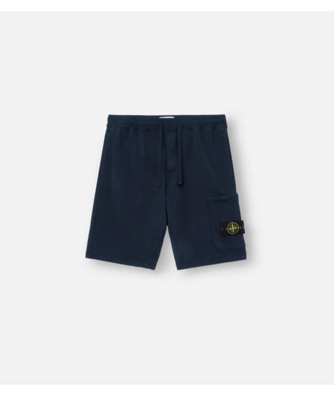 STONE ISLAND Синие хлопковые шорты, фото 5