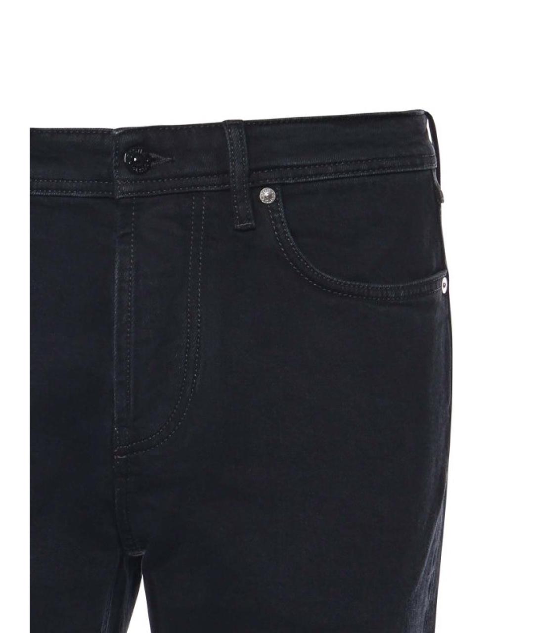 STONE ISLAND Черные хлопко-эластановые прямые джинсы, фото 3