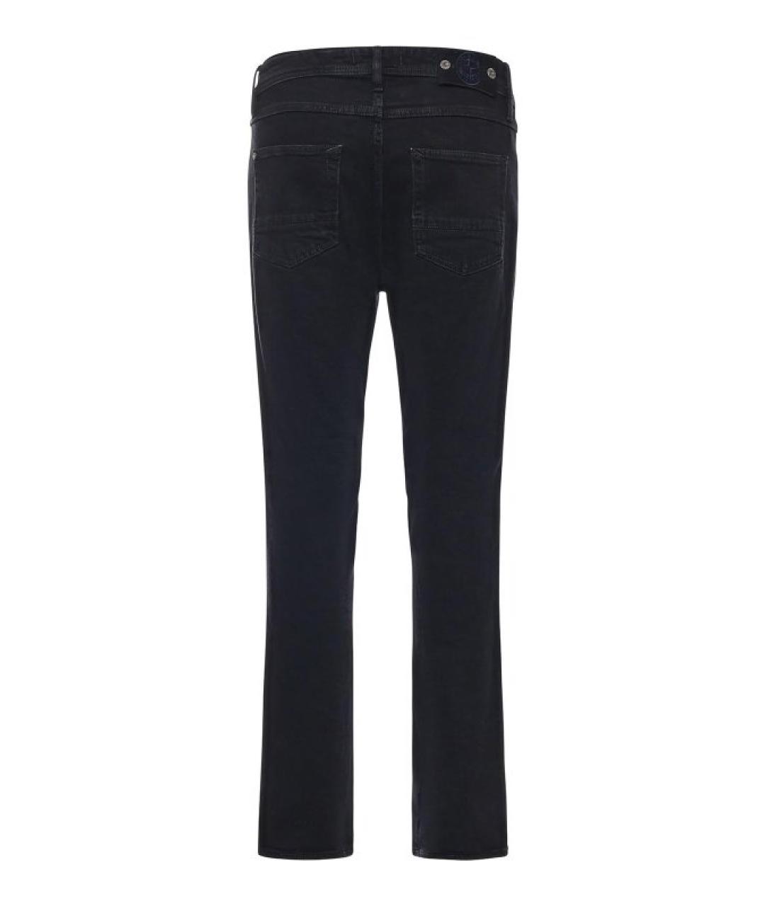 STONE ISLAND Черные хлопко-эластановые прямые джинсы, фото 2