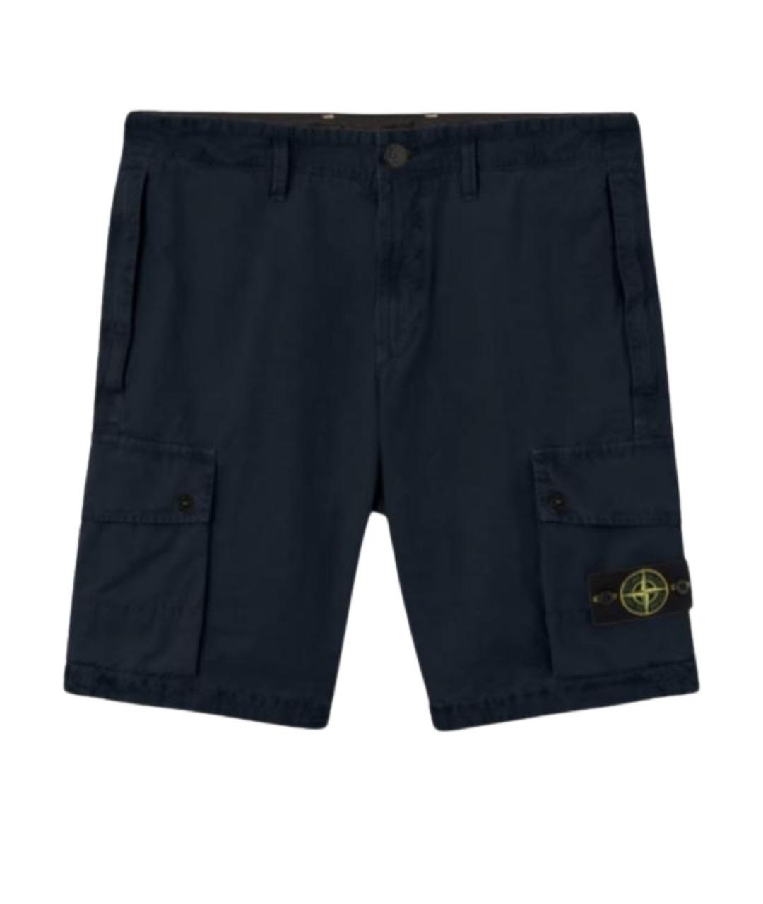 STONE ISLAND Синие хлопковые шорты, фото 1