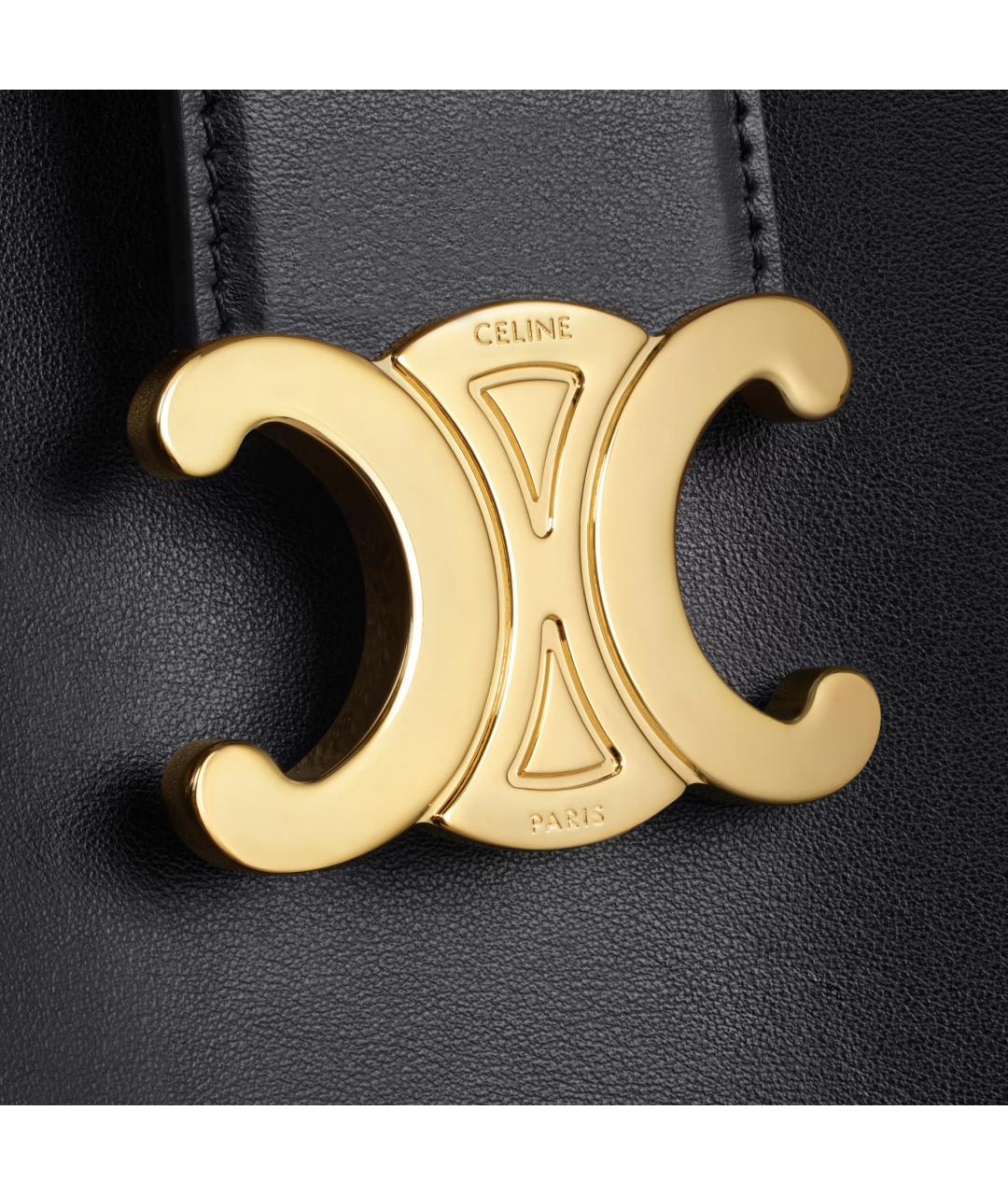 CELINE Черная кожаная сумка через плечо, фото 6