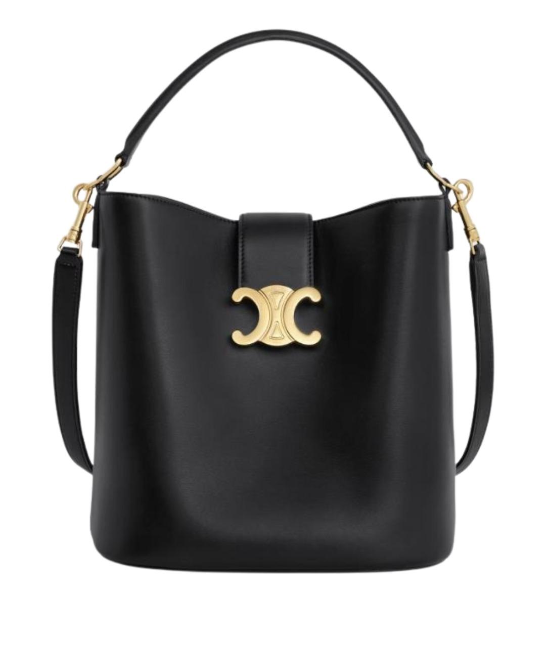 CELINE Черная кожаная сумка через плечо, фото 1