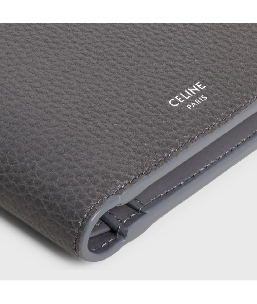 CELINE Серый кожаный кошелек, фото 5