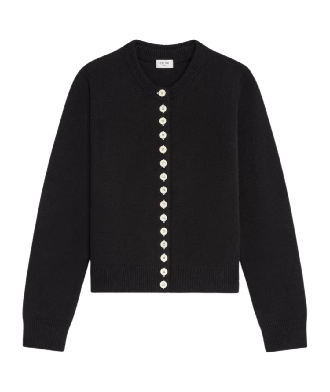 CELINE Черный кашемировый кардиган, фото 1