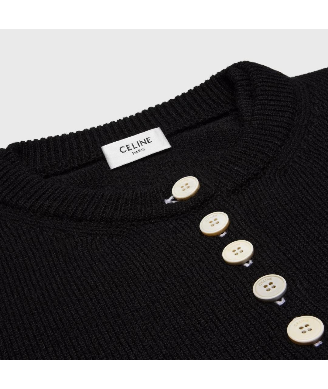 CELINE Черный кашемировый кардиган, фото 3