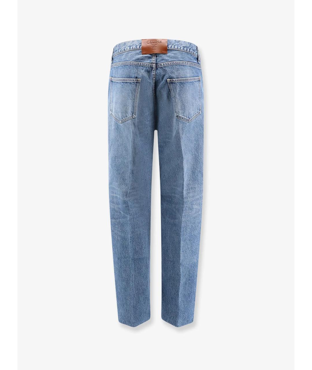 CELINE Голубые хлопковые прямые джинсы, фото 2