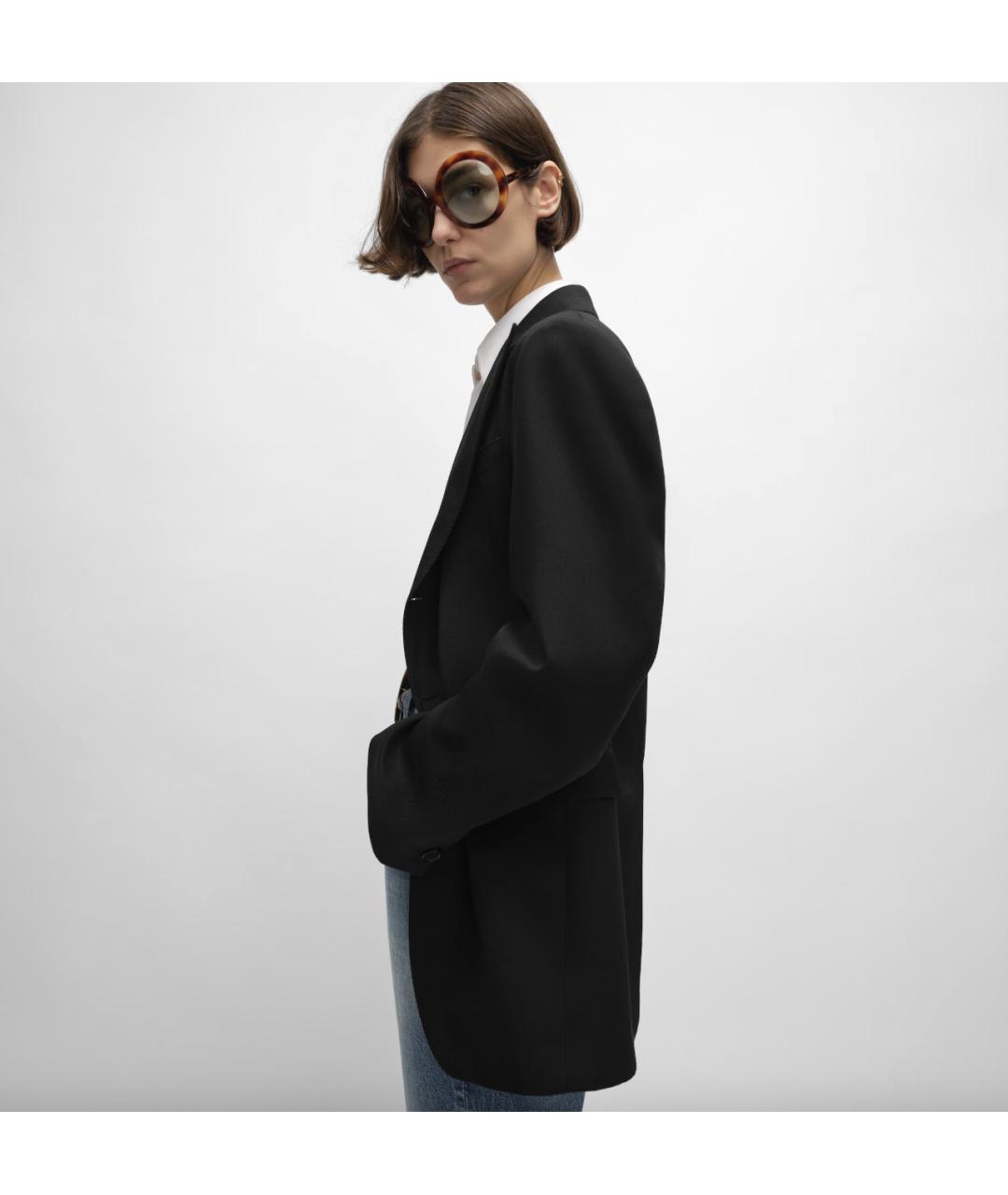 CELINE Черный шерстяной жакет/пиджак, фото 3