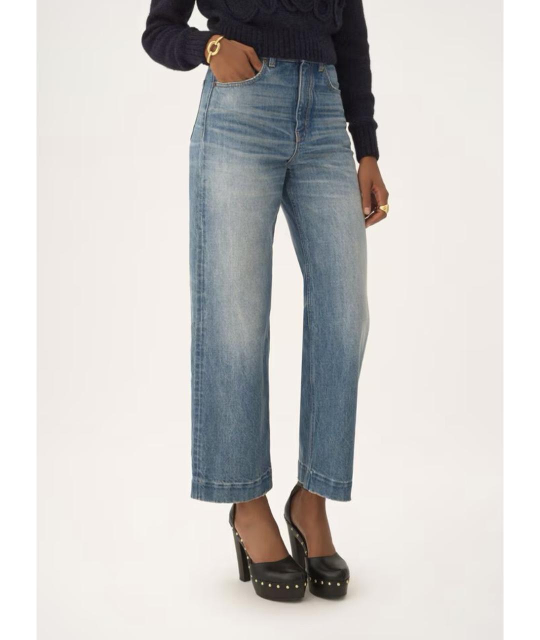 CHLOE Синие хлопковые прямые джинсы, фото 2
