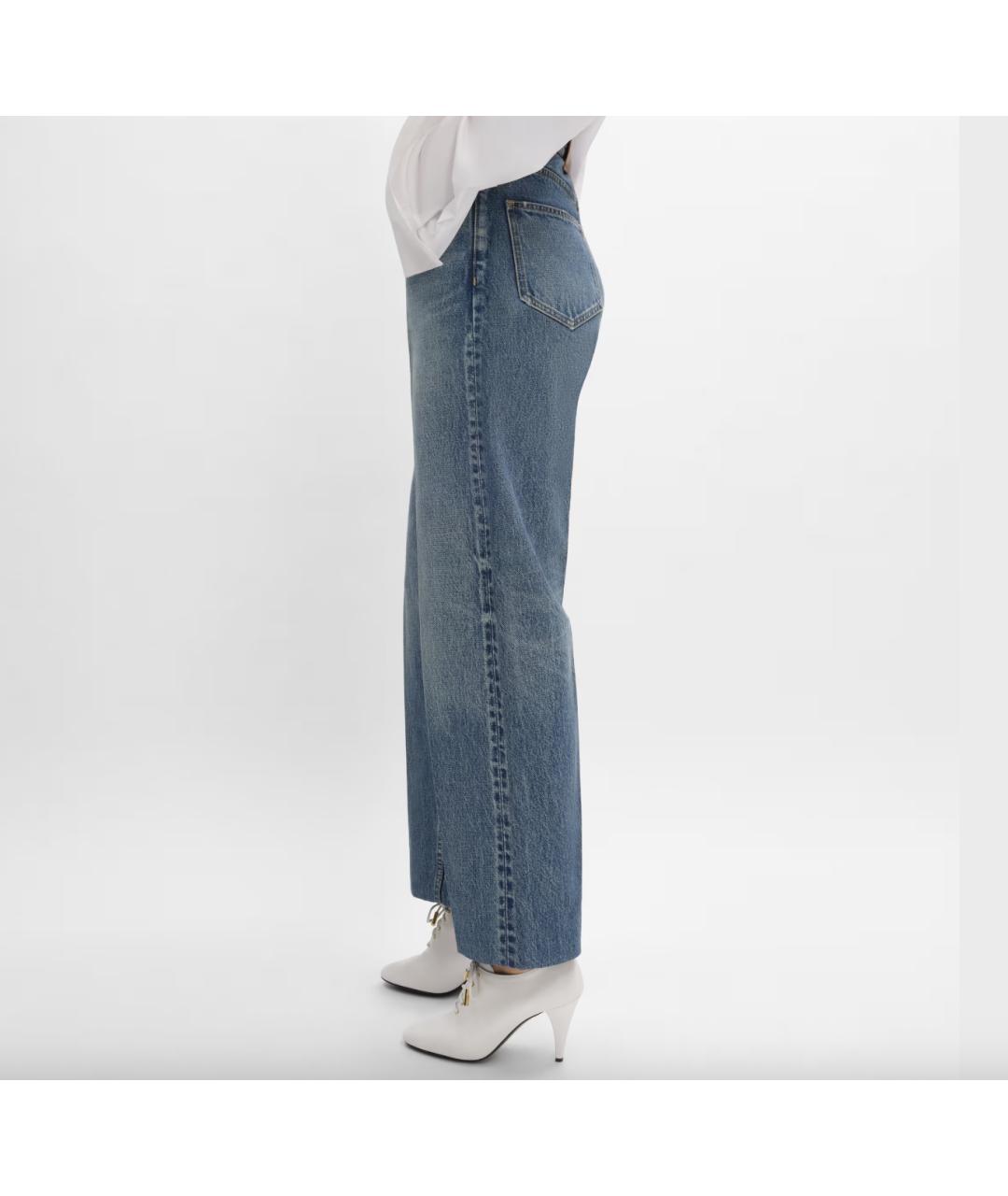 CELINE Синие хлопковые прямые джинсы, фото 3