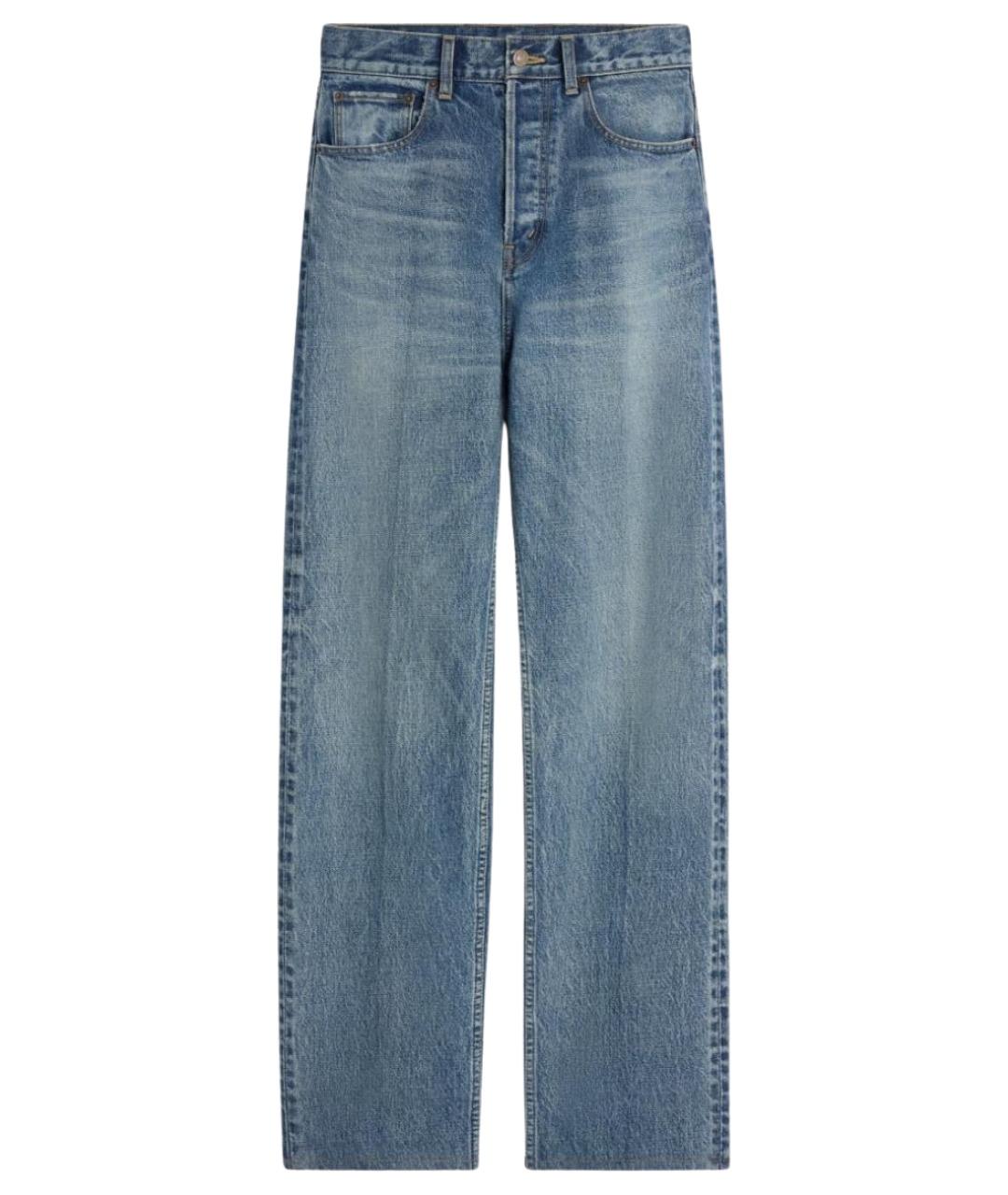 CELINE Синие хлопковые прямые джинсы, фото 1