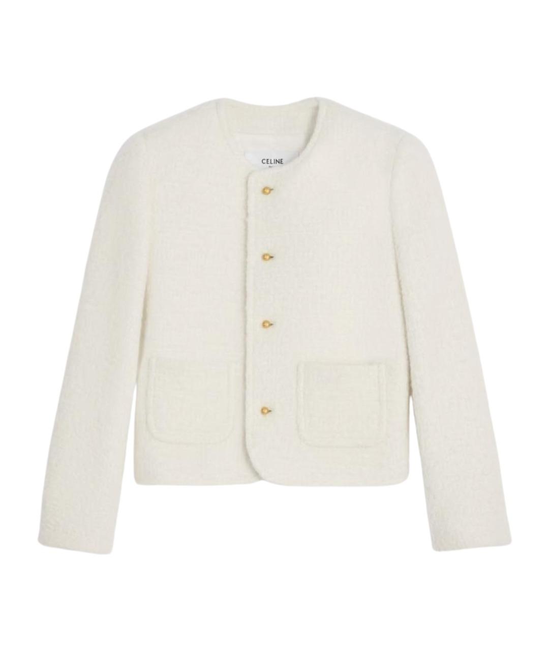 CELINE Белый кашемировый жакет/пиджак, фото 1