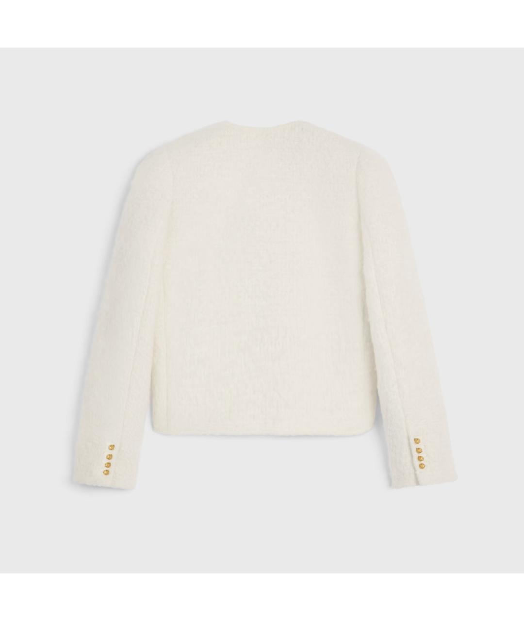 CELINE Белый кашемировый жакет/пиджак, фото 6