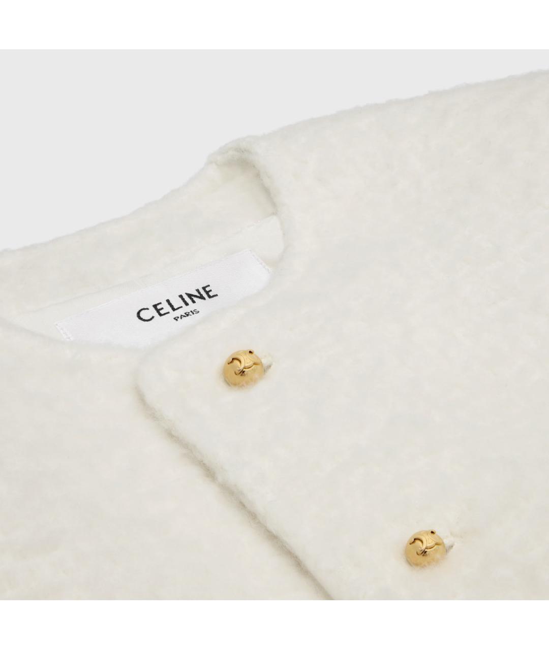 CELINE Белый кашемировый жакет/пиджак, фото 7