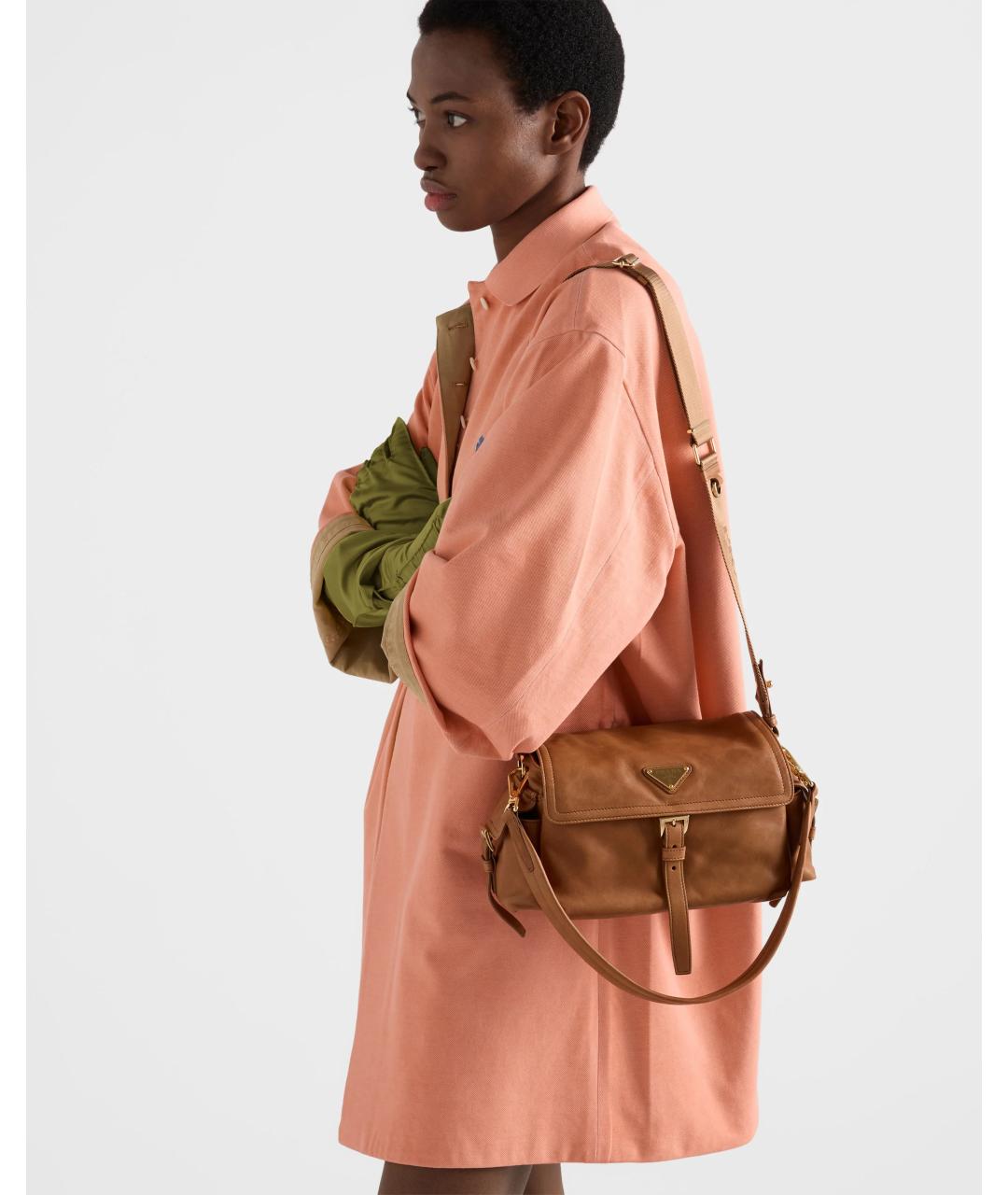 PRADA Коричневая кожаная сумка через плечо, фото 7