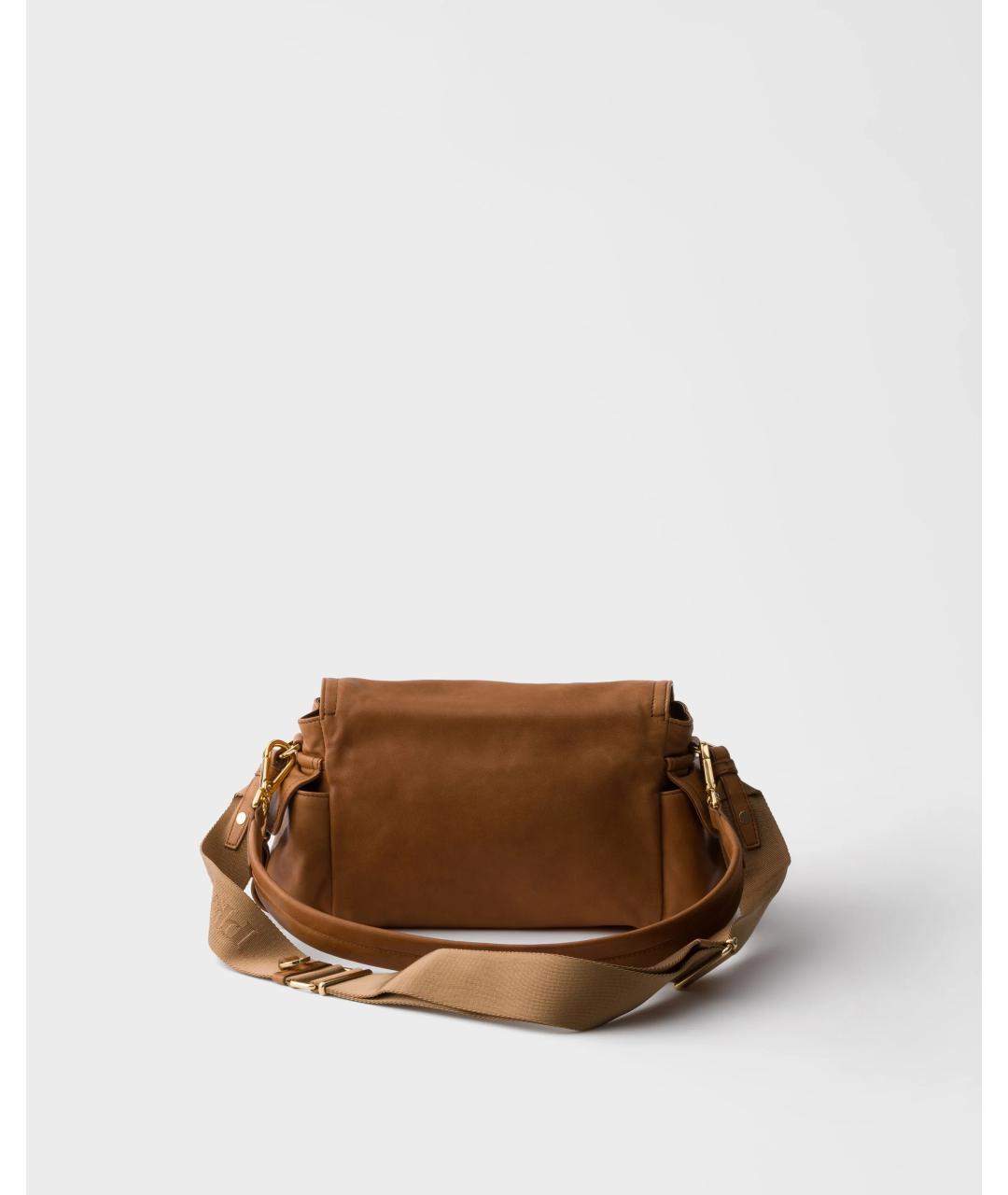 PRADA Коричневая кожаная сумка через плечо, фото 5