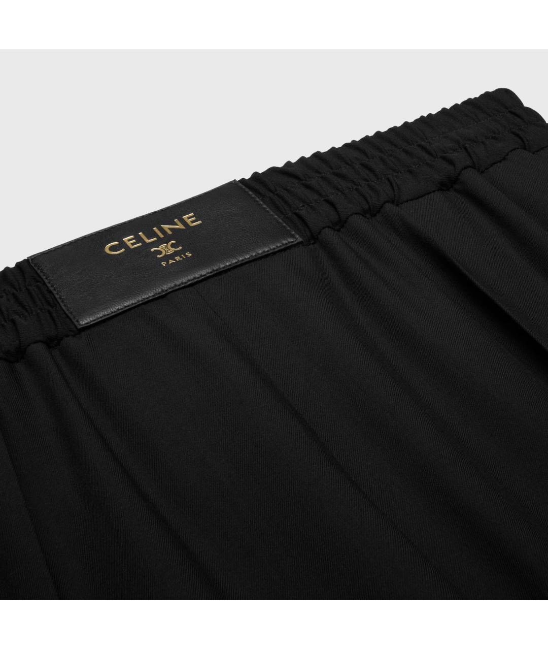 CELINE Черные шерстяные брюки широкие, фото 3