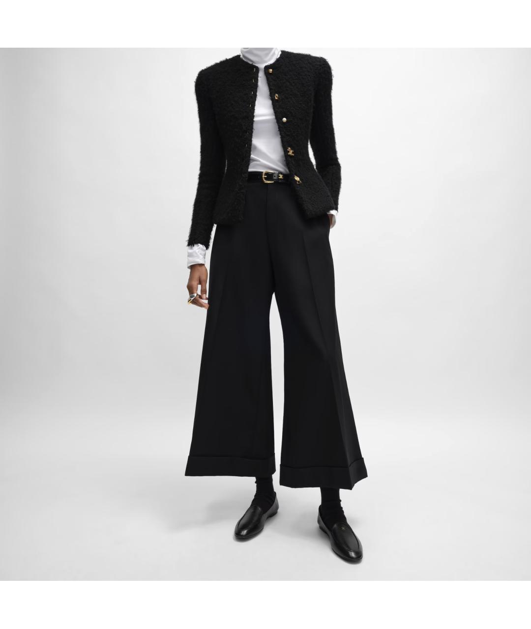 CELINE Черные шерстяные брюки широкие, фото 2